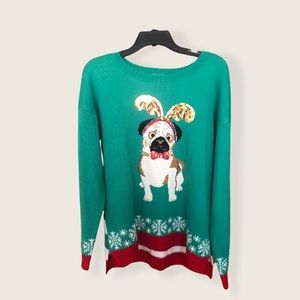 Sequined Dog Ugly Christmas Sweater